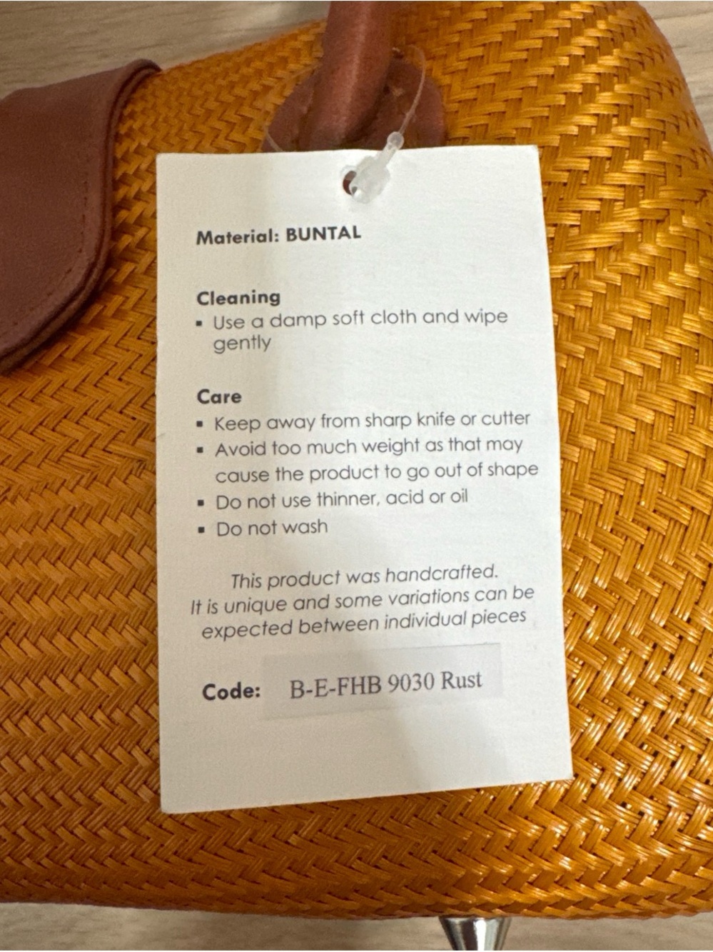 Woven Mini Satchel Handbag in Golden Brown - Picture 3 of 4